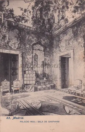 SPANIEN - Madrid - Königspalast: Sala de Gasparini 1909