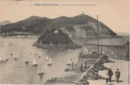 SPANIEN - San Sebastian - Isla de Santa Clara da del Castillo 1909