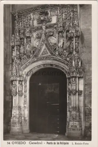 SPANIEN - Oviedo - Kathedrale - Tor der Reliquien - Foto Postkarte