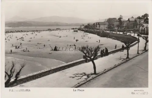 SPANIEN - Fuenterrabia - La Playa - Foto Postkarte 1953