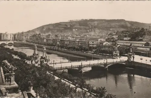 SPANIEN - San Sebastian - Puente de Maria Cristina - Foto Postkarte 1950