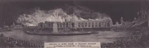 BELGIEN - Bruxelles Brussel - Ausstellung 1910 - Panorama du Terrible Incedie