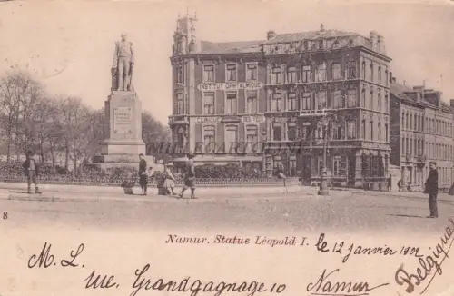 BELGIEN - Namur - Statue Leopold I 1902