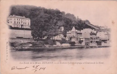 BELGIEN - Dinant - Bords de la Meuse - L'Institut Hydroterapique et Chateau 1901