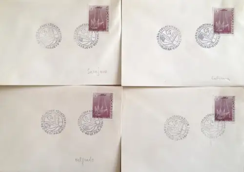 § JUGOSLAWIEN - 4 UMSCHLÄGE MIT SONDERSTEMPEL 1958