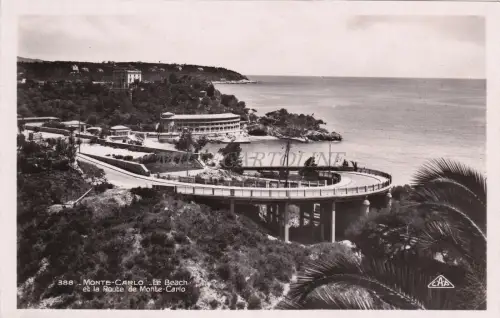 MONACO - Monte Carlo - Le Beach et la Route - Real Photo C.A.P.