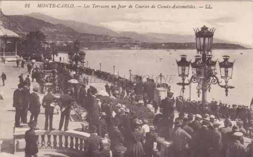 MONACO - Monte Carlo - Terrassen un Jour dr Corses de Canots Automobiles