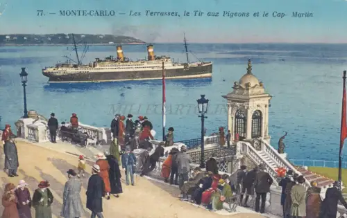 MONACO - Monte Carlo - Terrassen, Taubenschießen und Cap Martin 1927