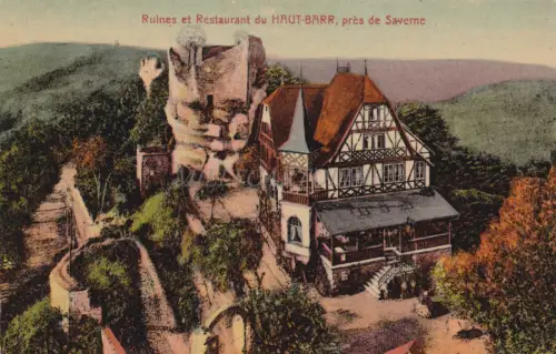 FRANKREICH - Ruinen und Restaurant du Haut Barr, in der Nähe von Saverne