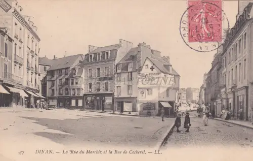 FRANKREICH - Dinan - La Rue du Marchix et la Rue de Cocherel 1907