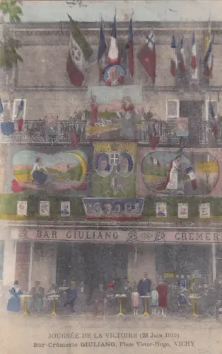 FRANKREICH - Vichy - Tag des Sieges 28. Juni 1919 Bar Cremerie Giuliano