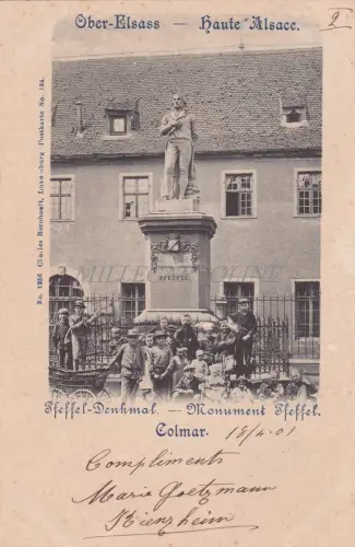 FRANKREICH - Colmar - Monument Pfeffel 1901