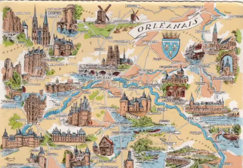 FRANKREICH - Orleanais - Illustrierte Karte