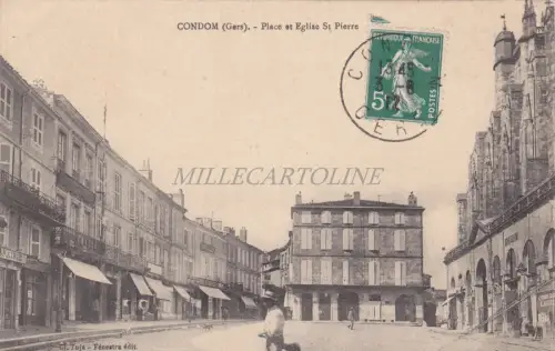 FRANKREICH - Kondom - Place et Eglise St. Pierre 1912