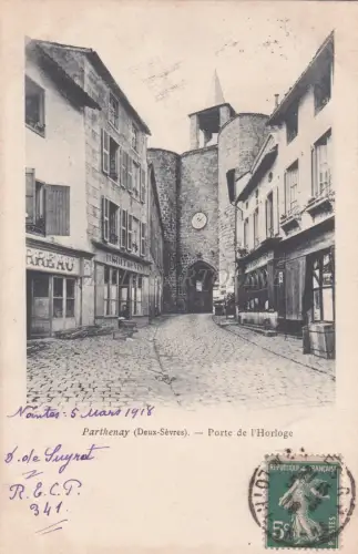 FRANKREICH - Parthenay - Porte de l'Horloge - Verificato Censura - WWI 1918