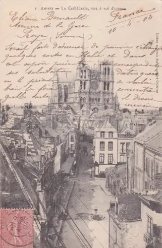 FRANKREICH - Amiens - La Cathedrale, Vogelansicht 1904