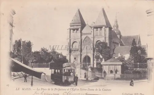 FRANKREICH - Le Mans - La Place de la Prefecture et l'Eglise N. D. de la Couture