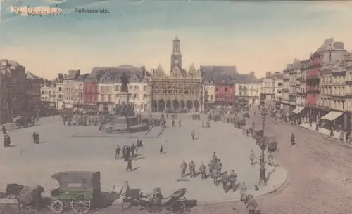 FRANKREICH - Saint Quentin - Rathausplatz - Feldpost - WWI 1918