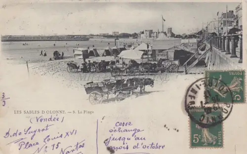 FRANKREICH - Les Sables d'Olonne - La Plage - Verifizierte Zensur - WWI 1917