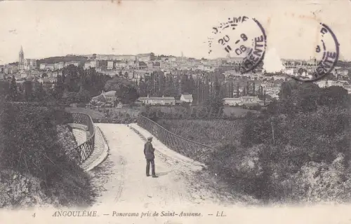 FRANKREICH - Angouleme - Panorama von Saint Ausonne 1906