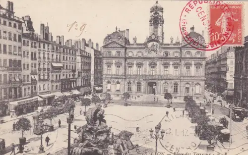FRANKREICH - Lyon - Place des Terreaux - Zensur - WWI 1916