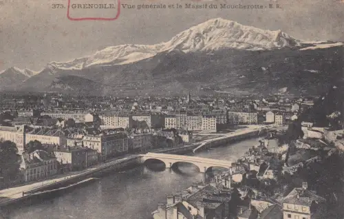 FRANKREICH - Grenoble - Vue général - Lieut Colonel d'Artillerie Mark