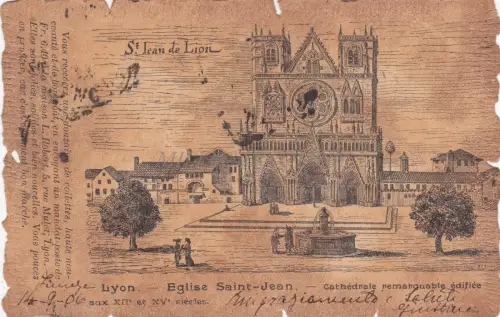 FRANKREICH - Lyon - Eglise St. Jean - Extraite du Cabinet des Estampes 1906