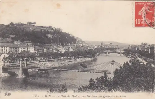 FRANKREICH - Lyon - Pont du Midi et Vue général sur la Saone - Cinderella 1913
