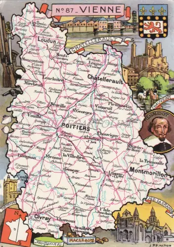 FRANKREICH - Vienne - Illustrierte Karte