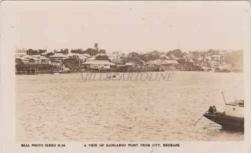 AUSTRALIEN - Brisbane - Blick auf den Känguru Point von der Stadt - Echtfoto Postkarte