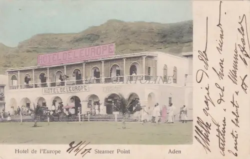 JEMEN - Aden - Hotel de l'Europe - Steamer Point 1907