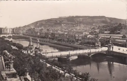 SPANIEN - San Sebastian - Puente de Maria Cristina - Foto Postkarte 1950