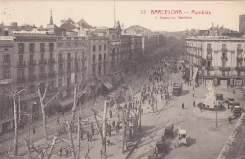 SPANIEN - Barcelona - Ramblas 1921