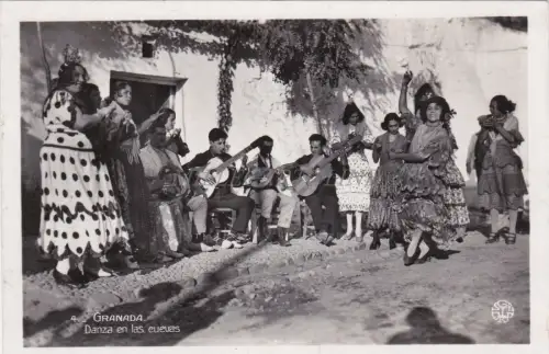 SPANIEN - Granada - Tanz in den Höhlen - Foto Postkarte