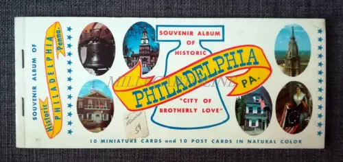 PHILADELPHIA - Souveniralbum der historischen Stadt der brüderlichen Liebe, 10 Postkarten
