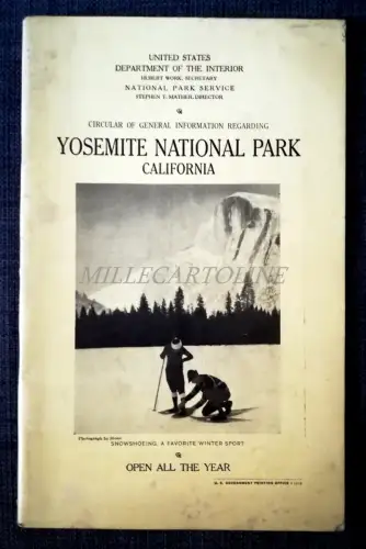 YOSEMITE NATIONAL PARK CALIFORNIA - Reiseführer Broschüre mit Karten und Fotos 1928