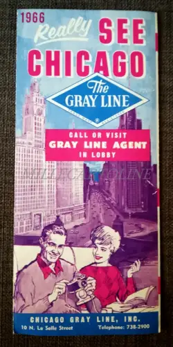 CHICAGO - Gray Line Map 1966 with Photos