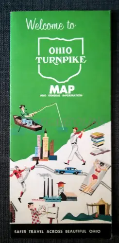OHIO TURNPIKE - Karte, mit schönen Illustrationen