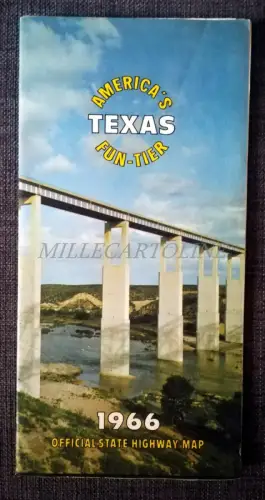 TEXAS - America's Fun Tier - Official State Highway Map 1966