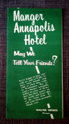 WASHINGTON D. C. - Manger Annapolis Hotel Broschüre