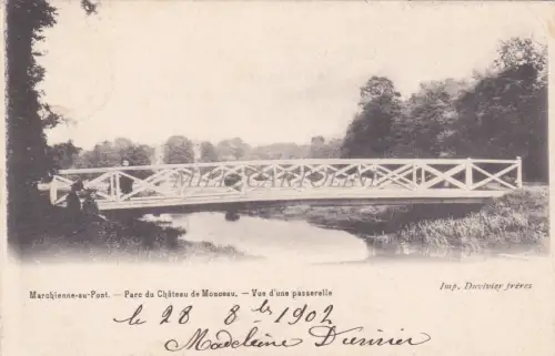 BELGIEN - Marchienne au Pont - Parc du Chateau de Monceau - Passerelle 1902