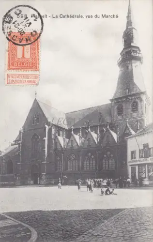BELGIEN - Hasselt - Die Kathedrale, Marktansicht 1914