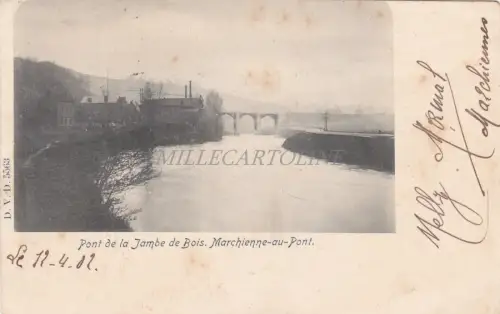 BELGIEN - Holzbeinbrücke - Marquisin an der Brücke 1902
