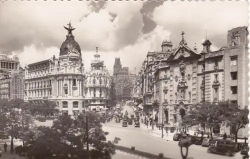 SPANIEN - Madrid - Calle de Alcalà y Avda - Foto Postkarte