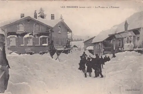 FRANKREICH - Les Rousses - Winter 1907 La Place le 3 Fevrier