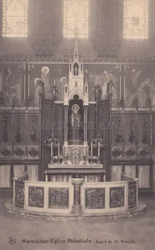 BELGIEN - Maredsous - Abteikirche, Altar St. Benoist - Denée