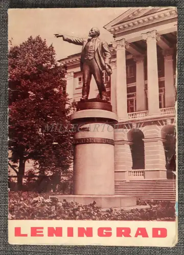 LENINGRAD - St. Petersburg UdSSR, Reiseführer, Faltbroschüre mit Karte