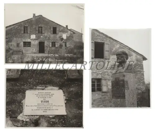 RONCOLE - Weihnachtshaus und Büste von Giuseppe Verdi, 3 Fotos Agentur Bruni