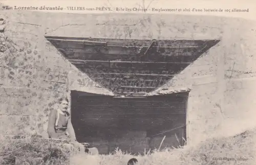 FRANKREICH - Verwüstetes Lothringen, Villers sous Prény, Rele des Chevres, Batterie, WWI