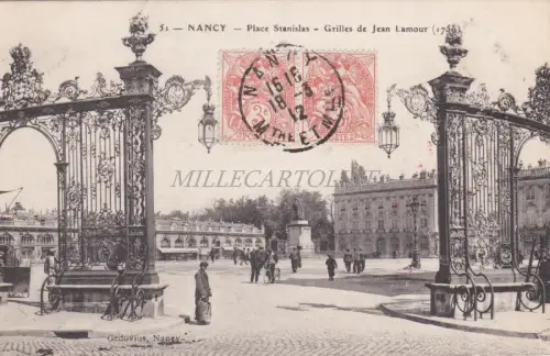 FRANKREICH - Nancy, Place Stanislas, Grilles de Jean Lamour 1912
